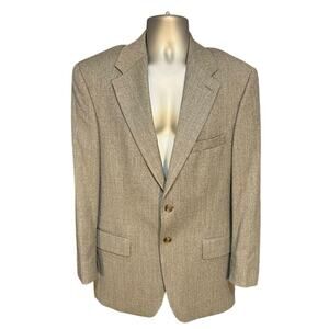 Chaps Ralph Lauren Light Brown Wool Blazer Sports Coat Size 40R
